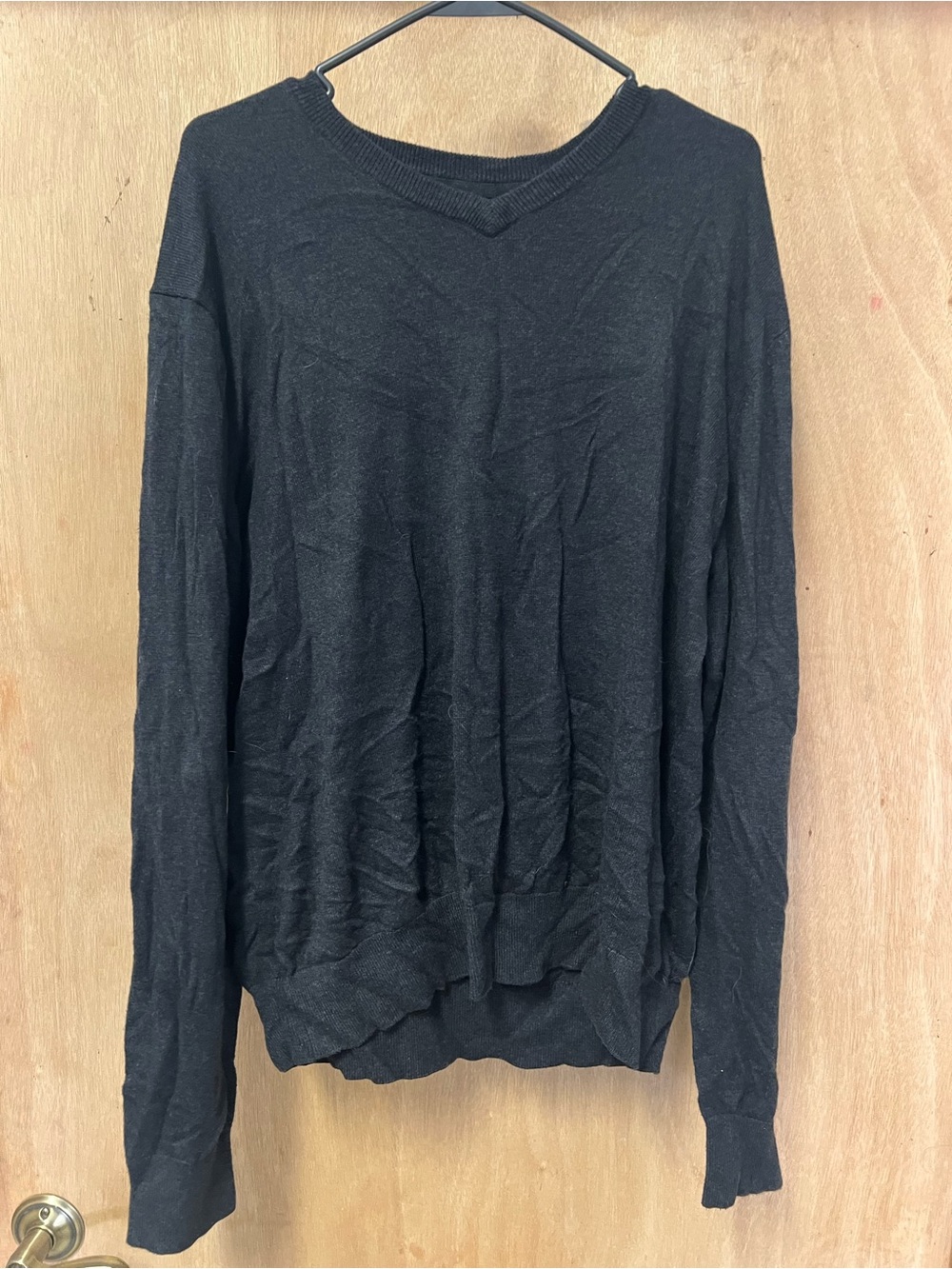 St. John’s Bay Men’s XXL Black V-Neck Lightweight Cotton Blend Sweater